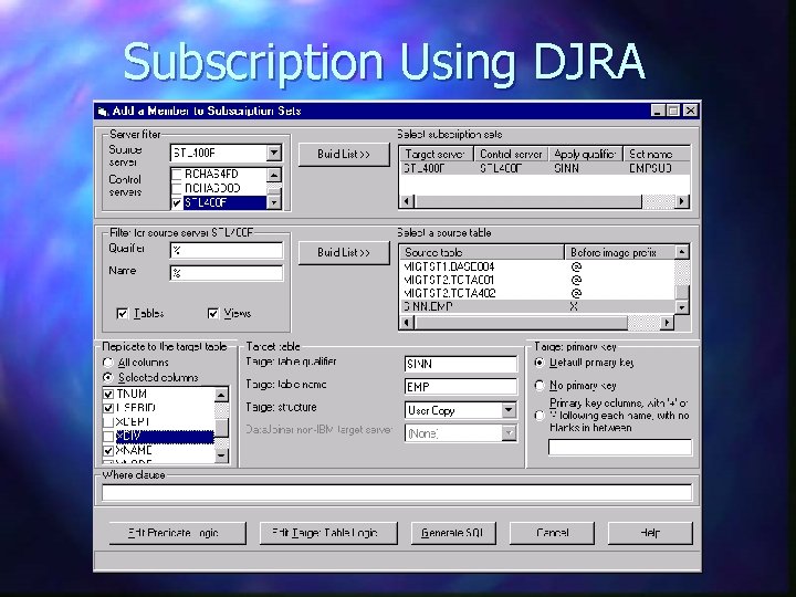 Subscription Using DJRA 