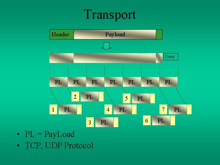 Transport Header Payload Dumy PL PL 2 1 PL PL 5 4 3 •