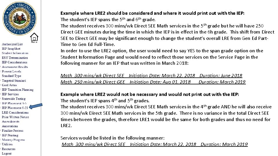 Example where LRE 2 should be considered and where it would print out with