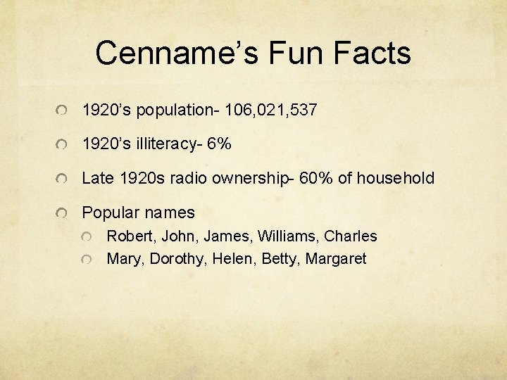 America in the 1920s Cennames Fun Facts 1920s
