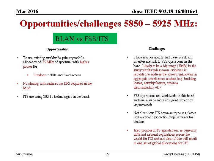 Mar 2016 (3) Future studies in 5 GHz doc. : IEEE 802. 18 -16/0016