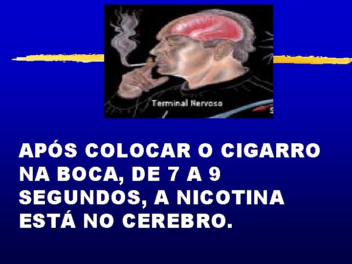 APÓS COLOCAR O CIGARRO NA BOCA, DE 7 A 9 SEGUNDOS, A NICOTINA ESTÁ