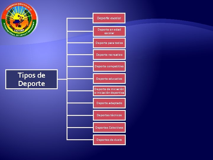 Deporte escolar Deporte en edad escolar Deporte para todos Deporte recreativo Deporte competitivo Tipos