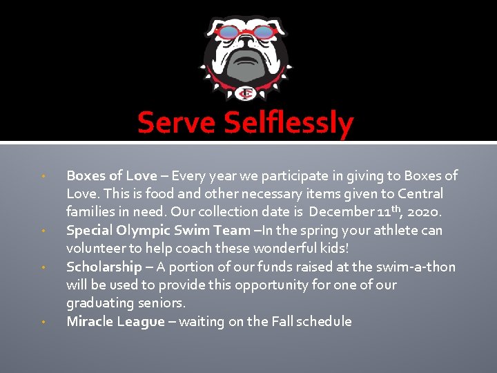 Serve Selflessly • • Boxes of Love – Every year we participate in giving