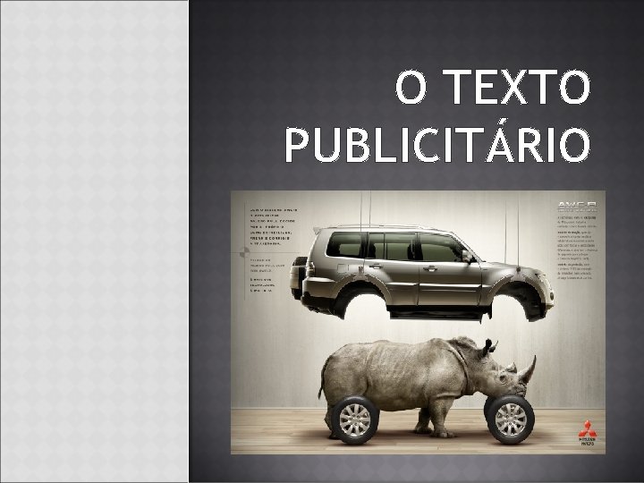 O TEXTO PUBLICITÁRIO 