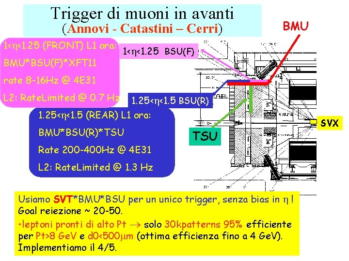 Trigger di muoni in avanti (Annovi - Catastini – Cerri) 1< <1. 25 (FRONT)