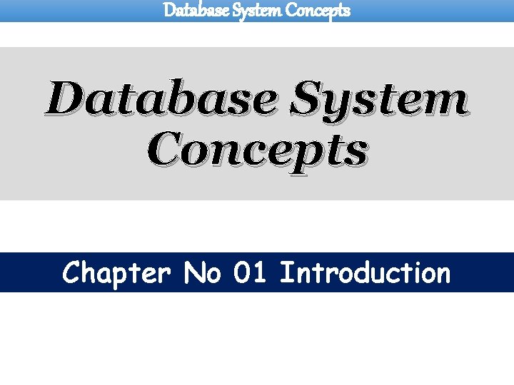 Database System Concepts Chapter No 01 Introduction 