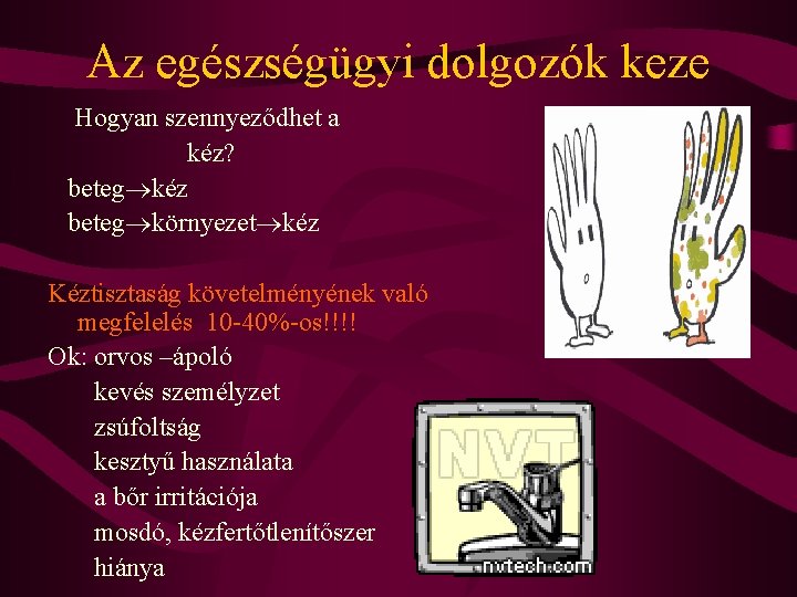 Az egészségügyi dolgozók keze Hogyan szennyeződhet a kéz? beteg kéz beteg környezet kéz Kéztisztaság