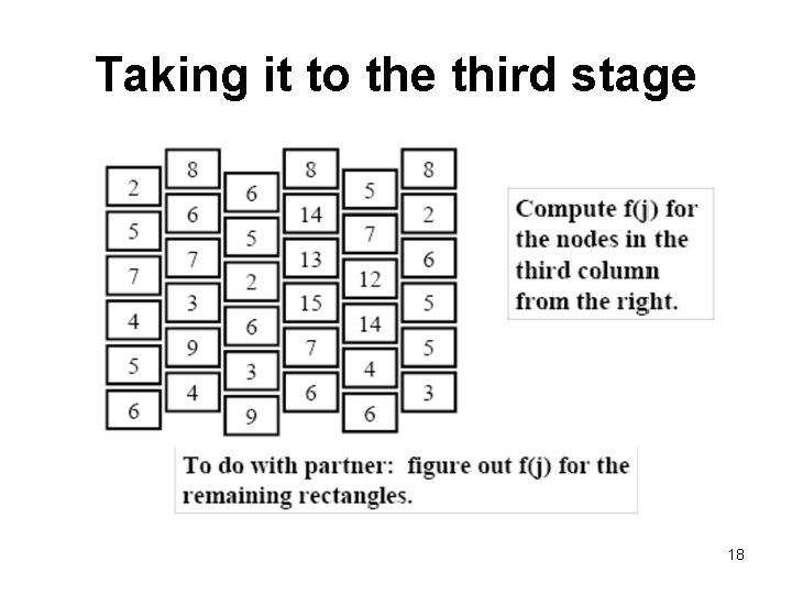 Taking it to the third stage 18 