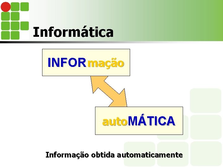 Informática INFOR mação auto. MÁTICA Informação obtida automaticamente 