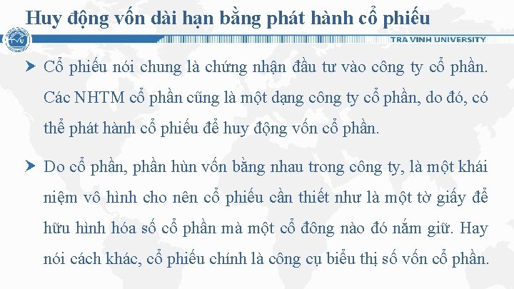 Huy động vốn dài hạn bằng phát hành cổ phiếu Cổ phiếu nói chung