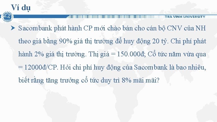 Ví dụ Sacombank phát hành CP mới chào bán cho cán bộ CNV của