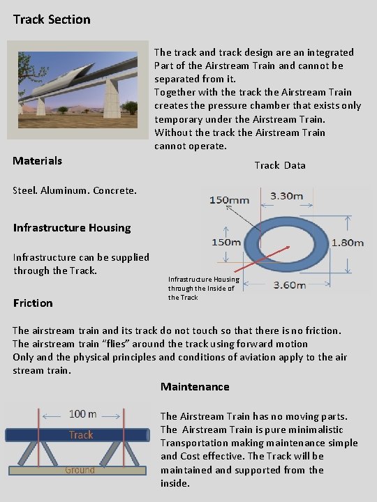 Track Section The track and track design are an integrated Part of the Airstream