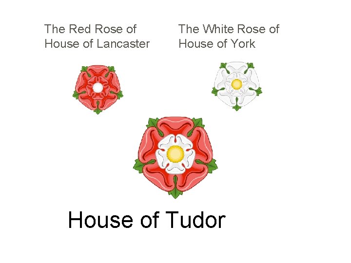 The Red Rose of House of Lancaster The White Rose of House of York