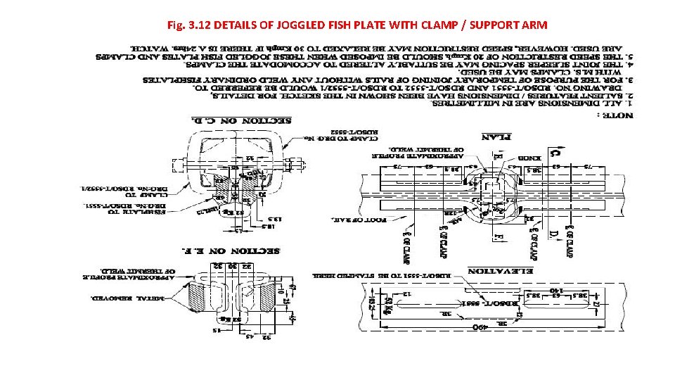  Fig. 3. 12 DETAILS OF JOGGLED FISH PLATE WITH CLAMP / SUPPORT ARM