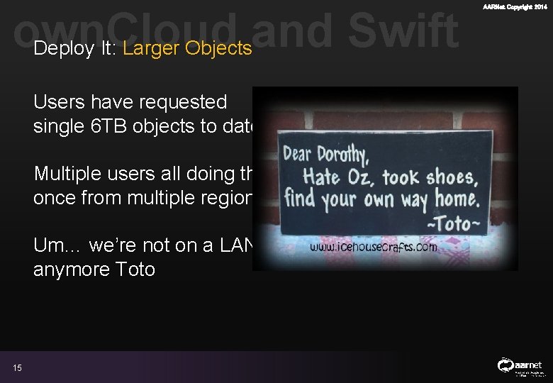 own. Cloud Deploy It: Larger Objectsand Swift Users have requested single 6 TB objects own. Cloud Deploy It: Larger Objectsand Swift Users have requested single 6 TB objects