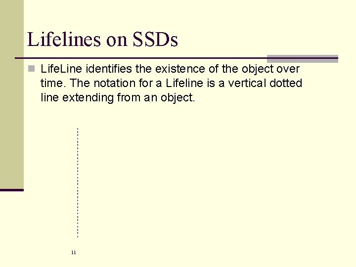 Lifelines on SSDs n Life. Line identifies the existence of the object over time.
