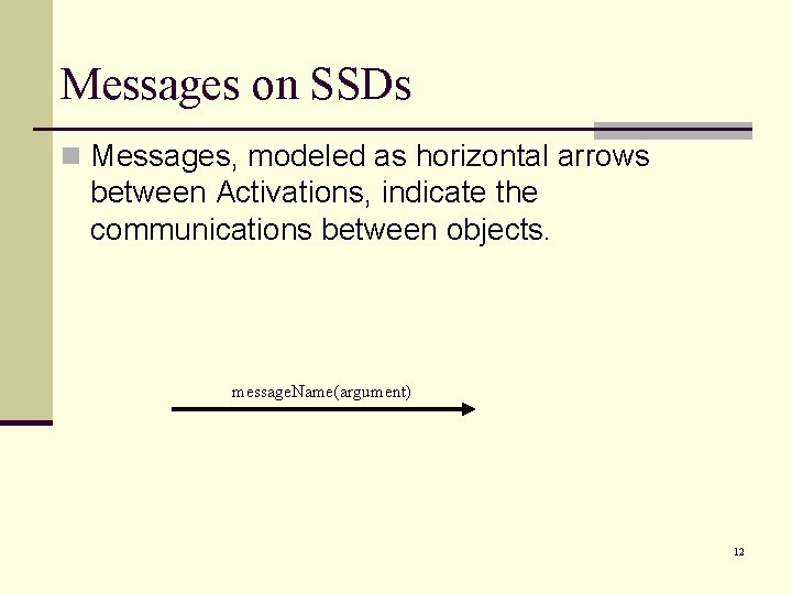 Messages on SSDs n Messages, modeled as horizontal arrows between Activations, indicate the communications