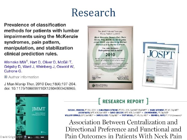 Research David Grigsby ‘ 15 