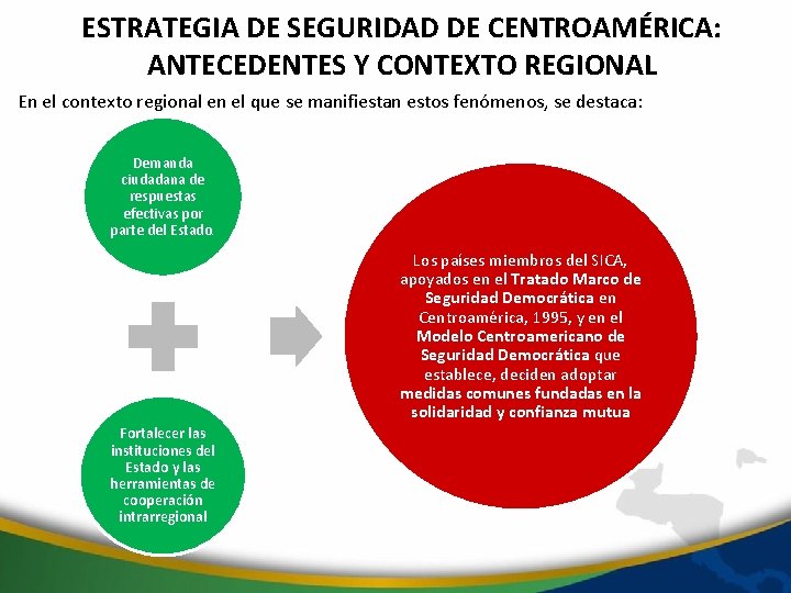 ESTRATEGIA DE SEGURIDAD DE CENTROAMÉRICA: ANTECEDENTES Y CONTEXTO REGIONAL En el contexto regional en