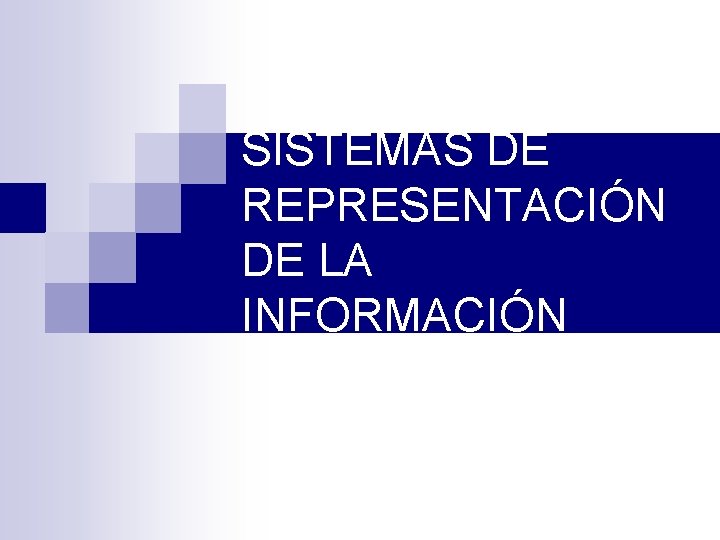 SISTEMAS DE REPRESENTACIÓN DE LA INFORMACIÓN 