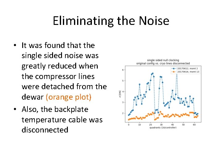 Eliminating the Noise • It was found that the single sided noise was greatly