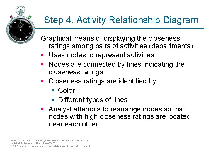 Step 4. Activity Relationship Diagram Graphical means of displaying the closeness ratings among pairs