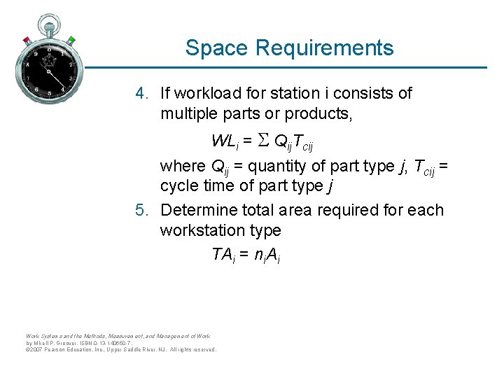 Space Requirements 4. If workload for station i consists of multiple parts or products,