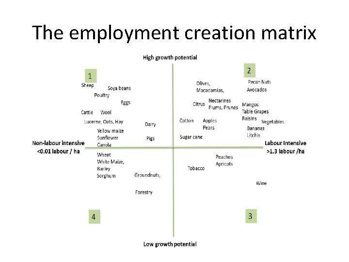 The employment creation matrix 