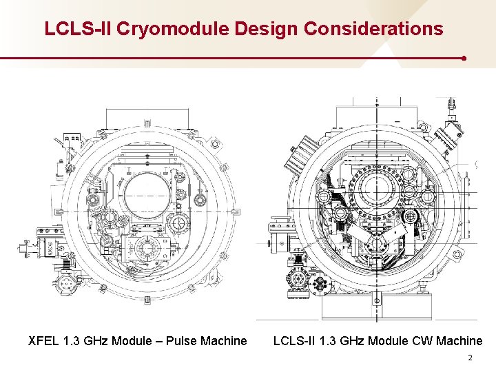 LCLS-II Cryomodule Design Considerations XFEL 1. 3 GHz Module – Pulse Machine LCLS-II 1.