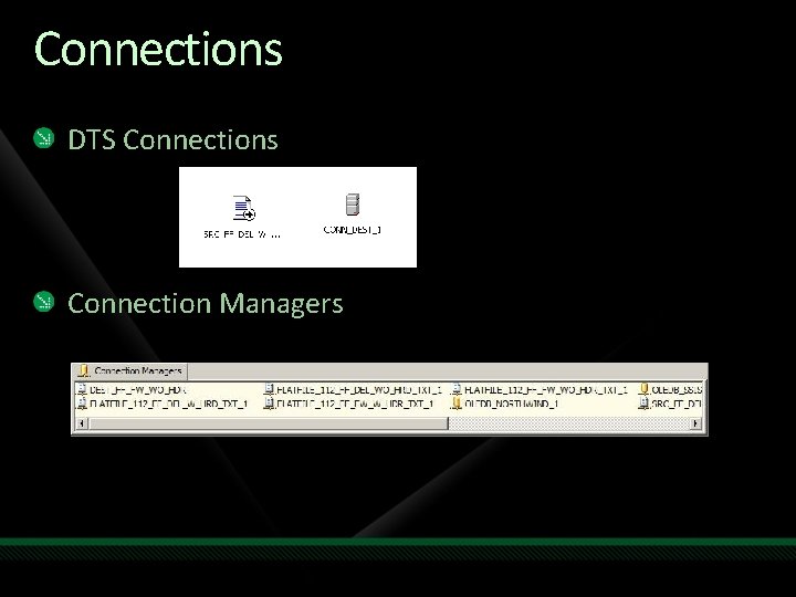 Connections DTS Connections Connection Managers 