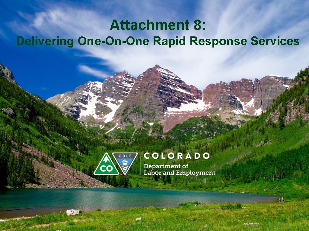 Attachment 8: Delivering One-On-One Rapid Response Services 