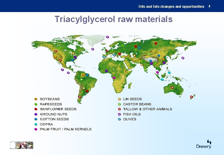 Oils and fats changes and opportunities Triacylglycerol raw materials 4 