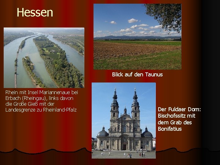 Hessen Blick auf den Taunus Rhein mit Insel Mariannenaue bei Erbach (Rheingau), links davon