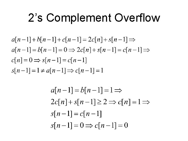 2’s Complement Overflow 