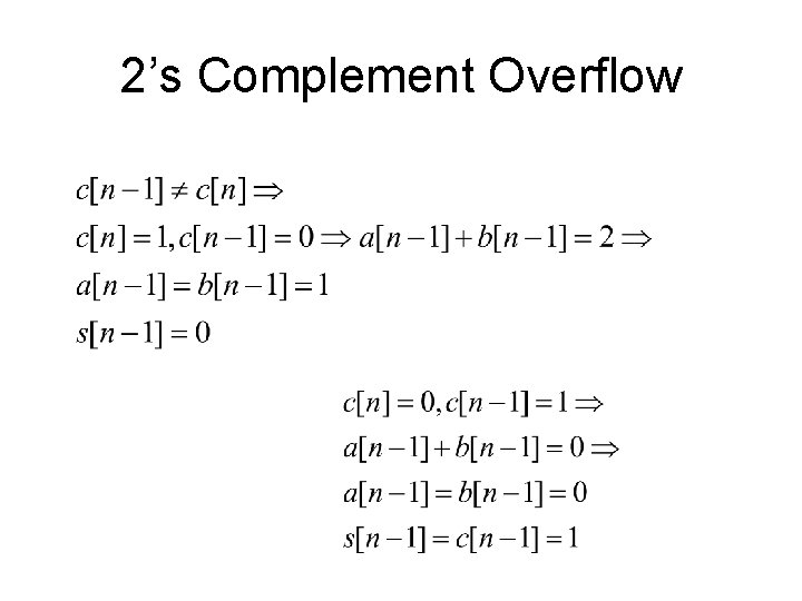 2’s Complement Overflow 