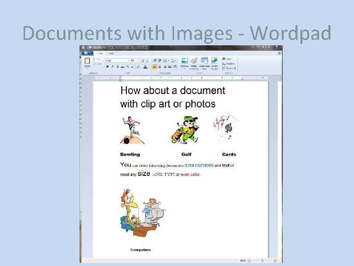 Documents with Images - Wordpad 