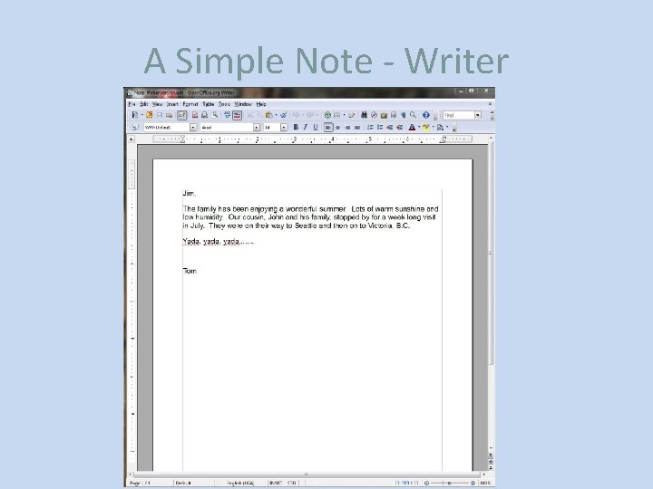 A Simple Note - Writer 