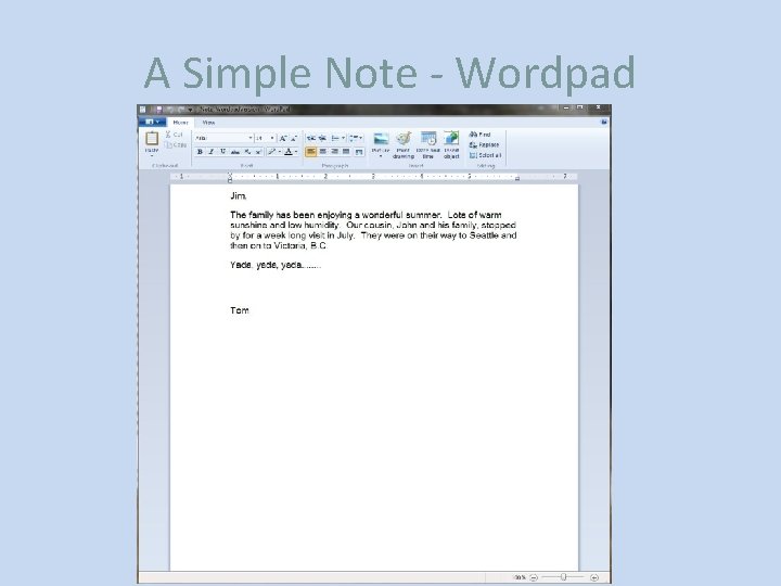 A Simple Note - Wordpad 