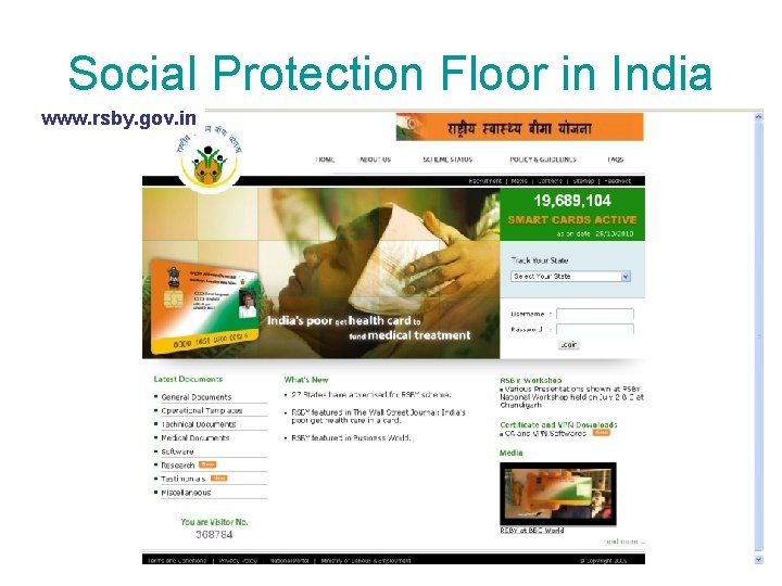 Social Protection Floor in India www. rsby. gov. in 