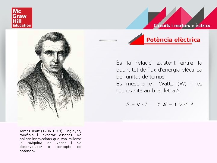 Circuits i motors elèctrics Potència elèctrica És la relació existent entre la quantitat de