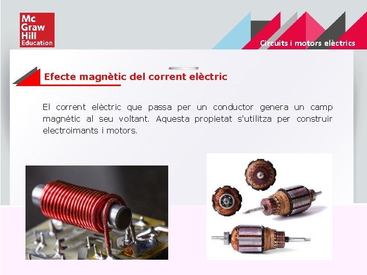 Circuits i motors elèctrics Efecte magnètic del corrent elèctric El corrent elèctric que passa