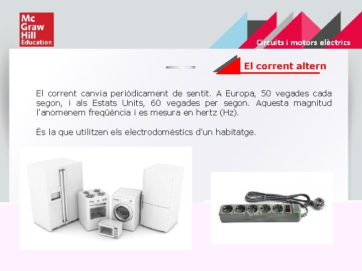 Circuits i motors elèctrics El corrent altern El corrent canvia periòdicament de sentit. A