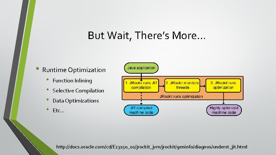 But Wait, There’s More… • Runtime Optimization • • Function Inlining Selective Compilation Data