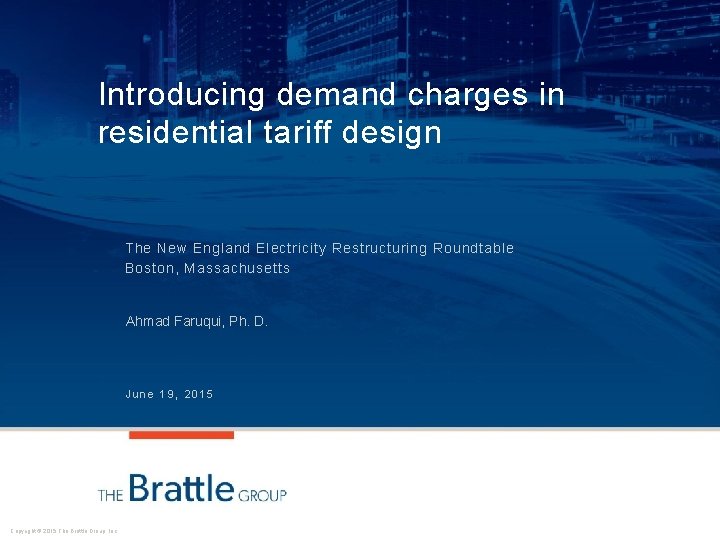 Introducing demand charges in residential tariff design The