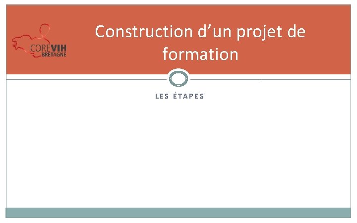 Construction d’un projet de formation LES ÉTAPES 