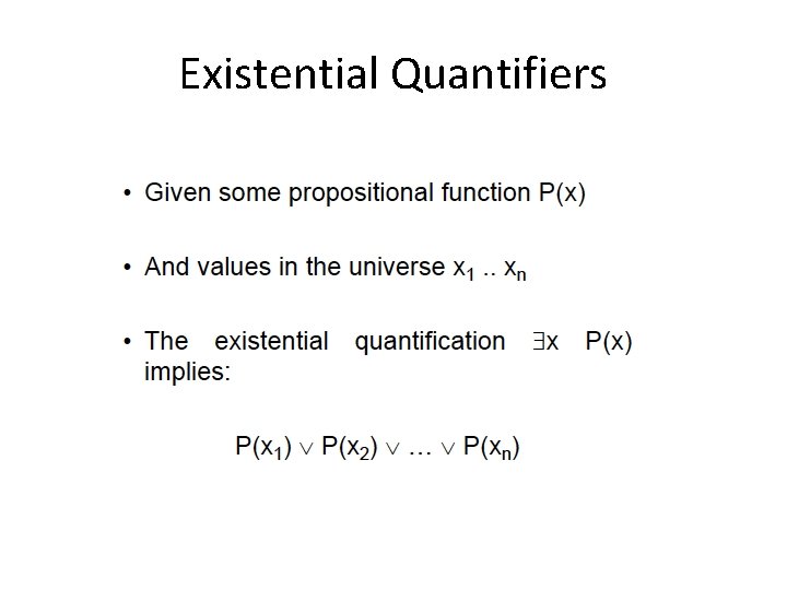 Existential Quantifiers 