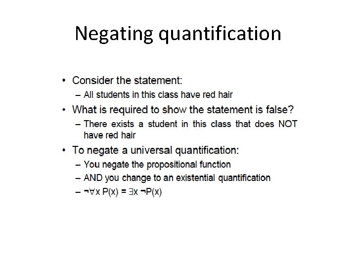 Negating quantification 