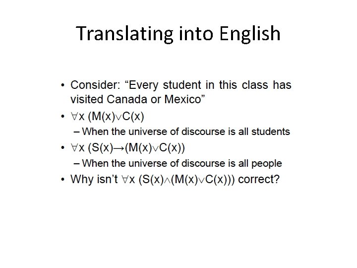 Translating into English 