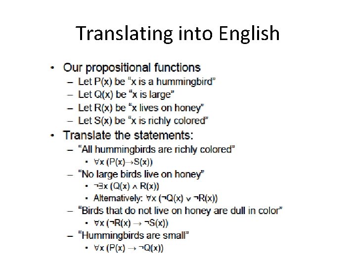 Translating into English 